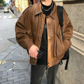 Ανδρικό δερμάτινο μπουφάν Μαύρο μαλακό συνθετικό δερμάτινο μπουφάν μοτοσικλέτας ποδήλατο Fashion δερμάτινο μπουφάν Ανδρικό μπουφάν τσέπη