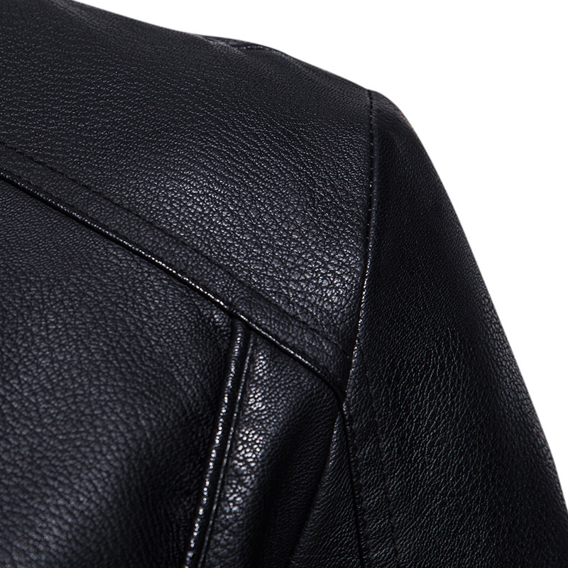 Jachetă din piele pentru bărbați, la modă 2023, slim fit, cu guler în picioare, jachetă din PU, jachete cu fermoar, pentru bărbați, toamnă și iarnă.