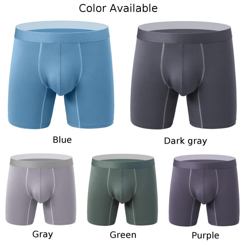 Ανδρικά σλιπ μπόξερ με μακριά πόδια Σώβρακο Αναπνεύσιμα σέξι σορτς U κυρτά μπαούλα πουγκί Φορούν ανθεκτικά επίπεδα εσώρουχα μπόξερ