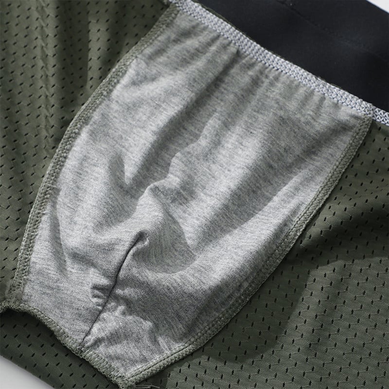 Pánske sexy boxerky, domáce šortky, sieťované priedušné super elastické boxerky, mužské mieškové vydutie, erotické boxerky, konvexné vrecko