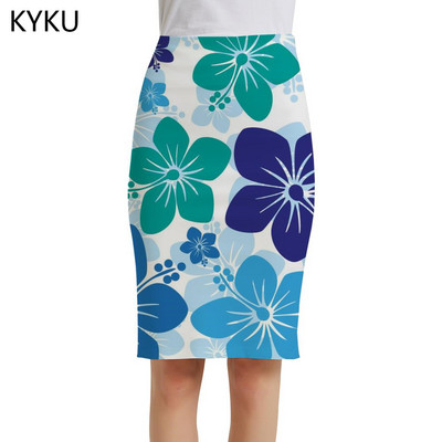 KYKU prekės ženklo gėlių sijonai moteriški meniniai sarafanai spalvingi 3d sijonai Harajuku seksualūs moteriški sijonai moteriški vintažiniai šaunios mados megzti