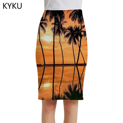 KYKU prekės ženklo gėlių sijonai moteriški meniniai sarafanai spalvingi 3d sijonai Harajuku seksualūs moteriški sijonai moteriški vintažiniai šaunios mados megzti