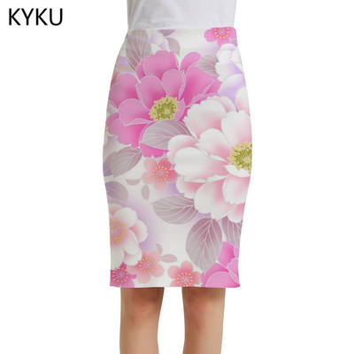 KYKU prekės ženklo gėlių sijonai moteriški meniniai sarafanai spalvingi 3d sijonai Harajuku seksualūs moteriški sijonai moteriški vintažiniai šaunios mados megzti