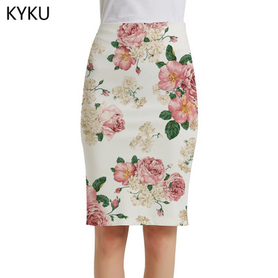 KYKU prekės ženklo gėlių sijonai moteriški meniniai sarafanai spalvingi 3d sijonai Harajuku seksualūs moteriški sijonai moteriški vintažiniai šaunios mados megzti