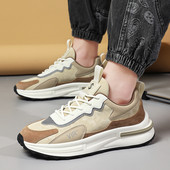 Nove proljetne ležerne muške tenisice na vezanje s debelim potplatom, modne neklizajuće, udobne, mekane podloge, prozračne cipele za sve za muškarce