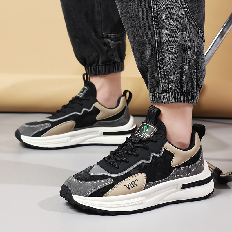 Nove proljetne ležerne muške tenisice na vezanje s debelim potplatom, modne neklizajuće, udobne, mekane podloge, prozračne cipele za sve za muškarce