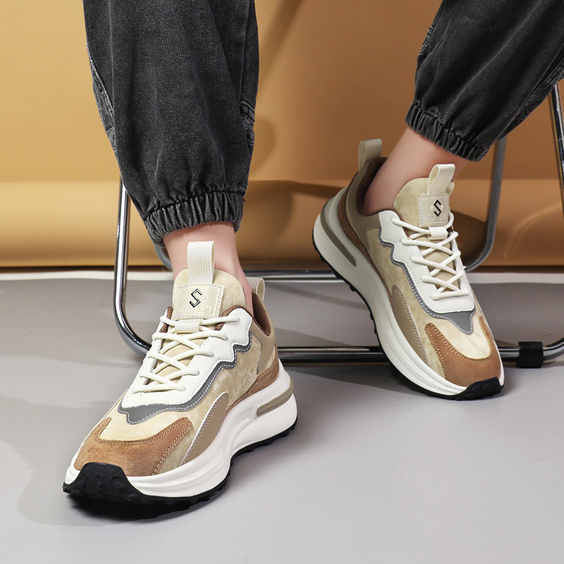 Nove proljetne ležerne muške tenisice na vezanje s debelim potplatom, modne neklizajuće, udobne, mekane podloge, prozračne cipele za sve za muškarce