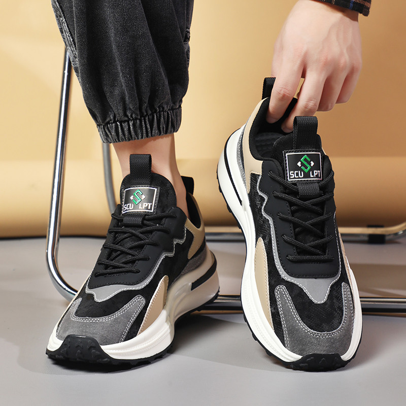 Nove proljetne ležerne muške tenisice na vezanje s debelim potplatom, modne neklizajuće, udobne, mekane podloge, prozračne cipele za sve za muškarce