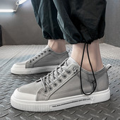 Adidași casual pentru bărbați, cu vârf rotund, de primăvară, cu șireturi, la modă, solidi, în aer liber, anti-alunecare, confortabili, talpă moale, pantofi versatili pentru bărbați