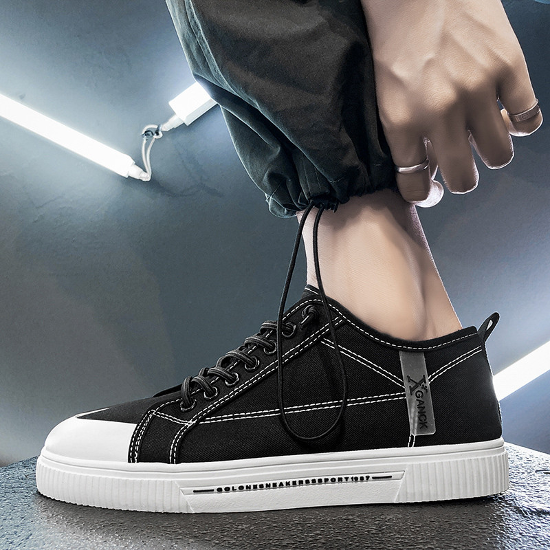 Adidași casual pentru bărbați, cu vârf rotund, de primăvară, cu șireturi, la modă, solidi, în aer liber, anti-alunecare, confortabili, talpă moale, pantofi versatili pentru bărbați