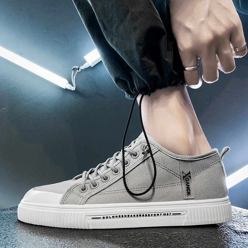 Adidași casual pentru bărbați, cu vârf rotund, de primăvară, cu șireturi, la modă, solidi, în aer liber, anti-alunecare, confortabili, talpă moale, pantofi versatili pentru bărbați