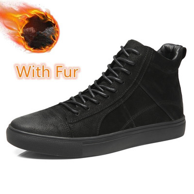 Υψηλής ποιότητας ανδρικά μποτάκια χιονιού Χειμερινά βελούδινα ζεστά ανδρικά μποτάκια με κορδόνια πολυτελή, αντιολισθητικά ανδρικά αθλητικά παπούτσια από Botas