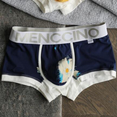 Lenjerie sexy cu imprimeu pentru bărbați Chiloți cu talie joasă Boxeri din bumbac Slip Trunchi Pantaloni scurți Husă convexă Boxer mic Chiloți respirabili