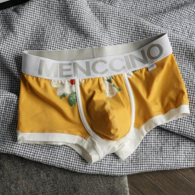 Lenjerie sexy cu imprimeu pentru bărbați Chiloți cu talie joasă Boxeri din bumbac Slip Trunchi Pantaloni scurți Husă convexă Boxer mic Chiloți respirabili