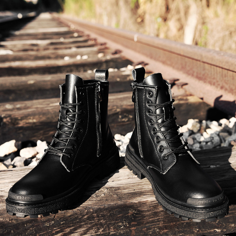 Muške vojne čizme Modne dizajnerske zimske čizme Muške cipele Britanski stil Kožne visoke čizme Homme Gležnjače Tople čizme za motocros