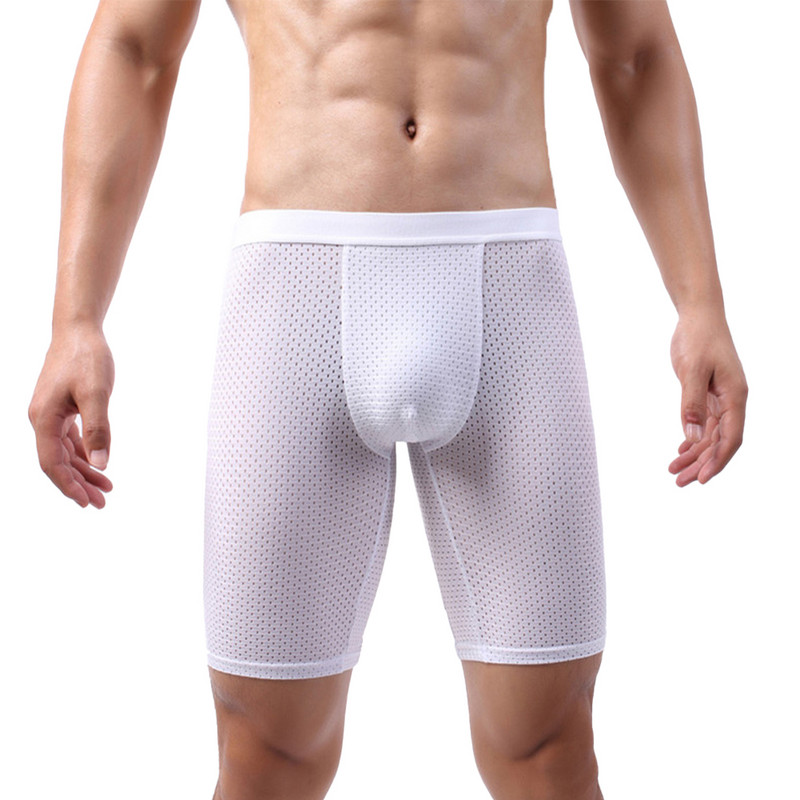 Ανδρικά σορτς μπόξερ από μεταξωτό πάγο με διχτυωτό εσώρουχο αναπνεύσιμο σώβρακο Quick Dry Lengthening Wear Resistant Boxers σλιπ