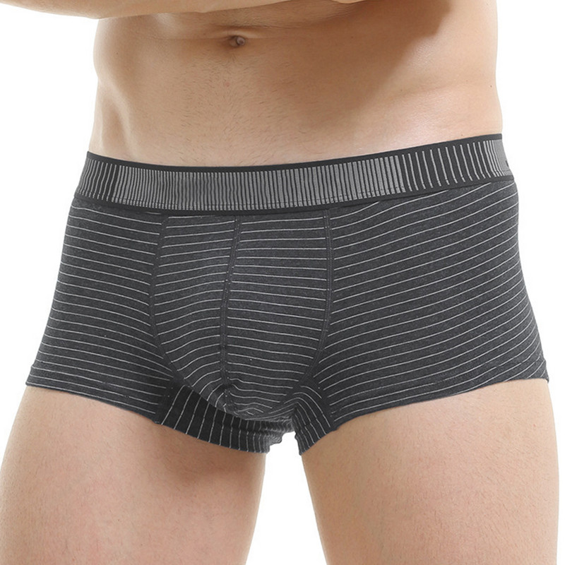 Lenjerie de corp pentru bărbați din bumbac Pantaloni scurti boxer sexy U Convex Penis Pouch Boxeri Slip Trunchi Chiloți elastici respirabili pentru ridicarea fundului