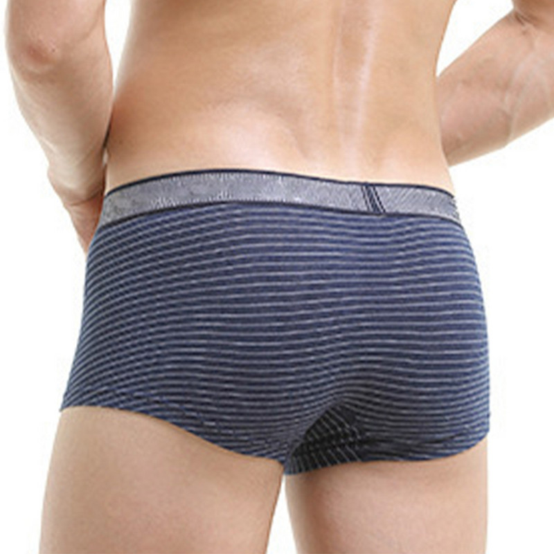 Lenjerie de corp pentru bărbați din bumbac Pantaloni scurti boxer sexy U Convex Penis Pouch Boxeri Slip Trunchi Chiloți elastici respirabili pentru ridicarea fundului