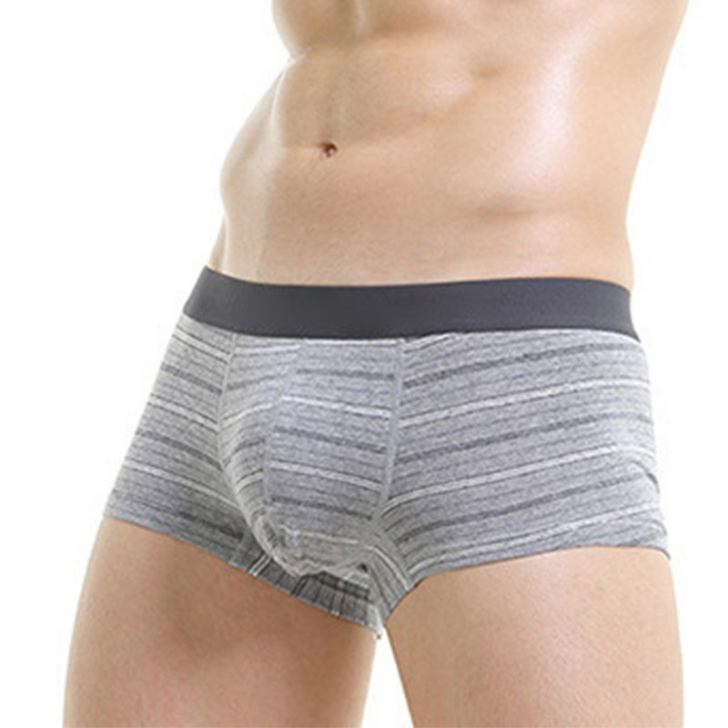 Lenjerie de corp pentru bărbați din bumbac Pantaloni scurti boxer sexy U Convex Penis Pouch Boxeri Slip Trunchi Chiloți elastici respirabili pentru ridicarea fundului