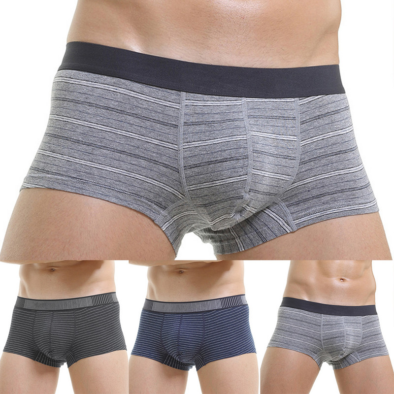 Lenjerie de corp pentru bărbați din bumbac Pantaloni scurti boxer sexy U Convex Penis Pouch Boxeri Slip Trunchi Chiloți elastici respirabili pentru ridicarea fundului