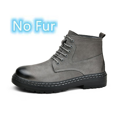 Cizme Anker pentru bărbați, toamnă iarnă, pantofi pentru bărbați din cizme de motocross clasice cu pantofi casual din piele cu șireturi