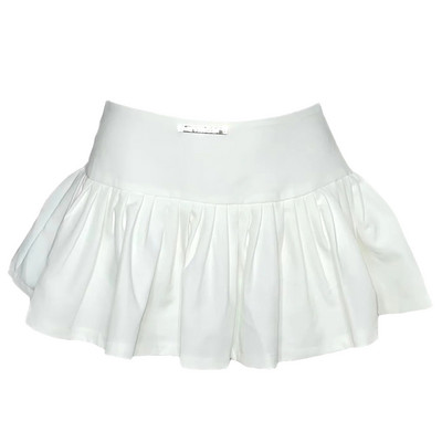 Γυναικεία πλισέ φούστα 2022 Ενήλικες Casual Χαμηλό μονόχρωμη φούστα με φόδρα (λευκό) SL