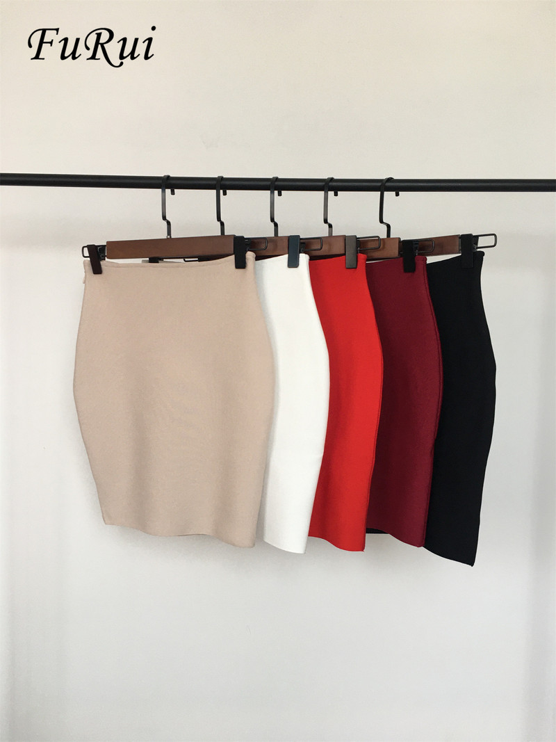 FuRui Doamnelor Sexy Skinny Elastic Rayon Bandage Fusta 2022 Noua Oferta Speciala Fusta scurta 44CM Transport gratuit
