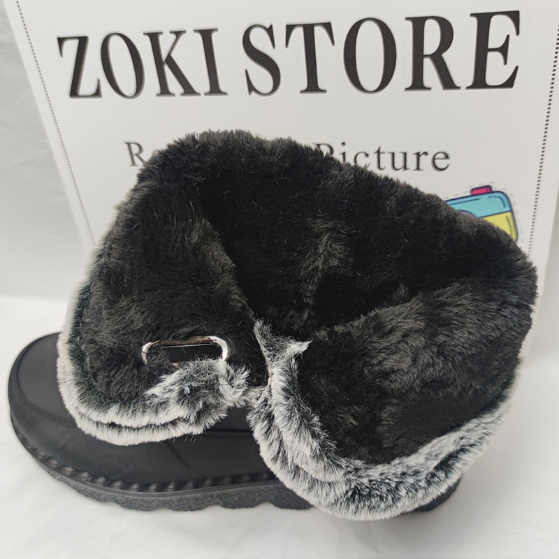 Vodootporne čizme za snijeg od umjetnog krzna za muškarce 2023. Vanjska zimska obuća za održavanje topline Muške gležnjače s platformom od pliša Pamučne cipele