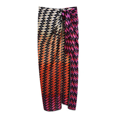 Zevity Ženske vintage sarong midi suknje s geometrijskim ispisom Faldas Mujer Ženske elegantne vestidos s patentnim zatvaračem QUN964