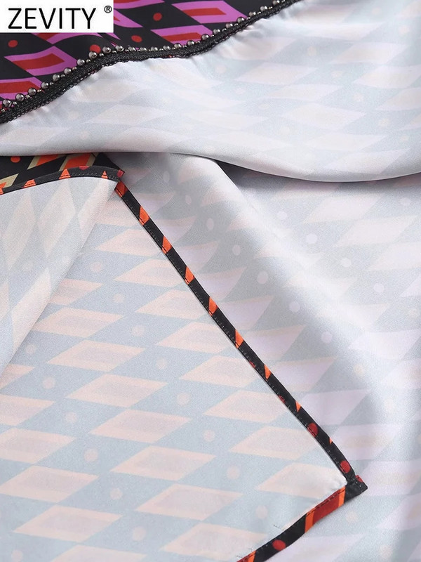 Zevity Ženske vintage sarong midi suknje s geometrijskim ispisom Faldas Mujer Ženske elegantne vestidos s patentnim zatvaračem QUN964