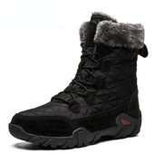 Νέες δερμάτινες ανδρικές μπότες Χειμερινά παπούτσια Ανδρικά αδιάβροχα μποτάκια χιονιού με ζεστά βελούδινα παπούτσια χειμερινής πλατφόρμας Ανδρικά παπούτσια casual μπότες