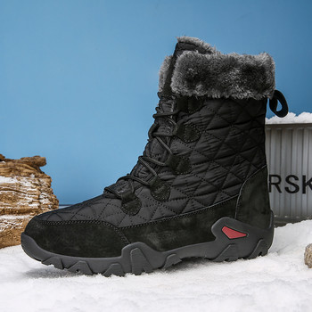 Νέες δερμάτινες ανδρικές μπότες Χειμερινά παπούτσια Ανδρικά αδιάβροχα μποτάκια χιονιού με ζεστά βελούδινα παπούτσια χειμερινής πλατφόρμας Ανδρικά παπούτσια casual μπότες