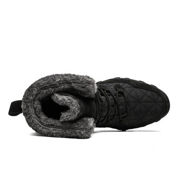 Νέες δερμάτινες ανδρικές μπότες Χειμερινά παπούτσια Ανδρικά αδιάβροχα μποτάκια χιονιού με ζεστά βελούδινα παπούτσια χειμερινής πλατφόρμας Ανδρικά παπούτσια casual μπότες