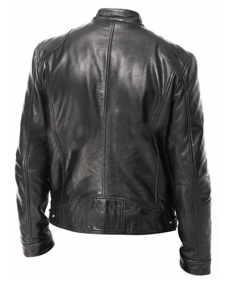 2023 Jachetă de piele pentru bărbați retro, la modă, slim Fit, cu guler PU, jachetă pentru bărbați, pentru motocicletă, cu fermoar, pentru locomotivă.