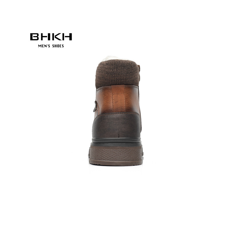 BHKH 2022 Χειμερινές ανδρικές μπότες Γούνες ζεστές μπότες αστραγάλου Αντιολισθητικά παπούτσια για χιόνι με κορδόνια ανδρικά casual ανδρικά παπούτσια