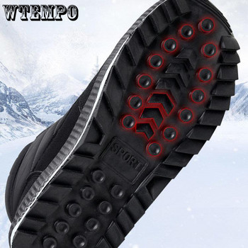 WTEMPO Зимни памучни обувки за мъже Удебелени плюшени неплъзгащи се черни сини ботуши Father Outdoor Fashion Нови топли туристически ботуши за сняг