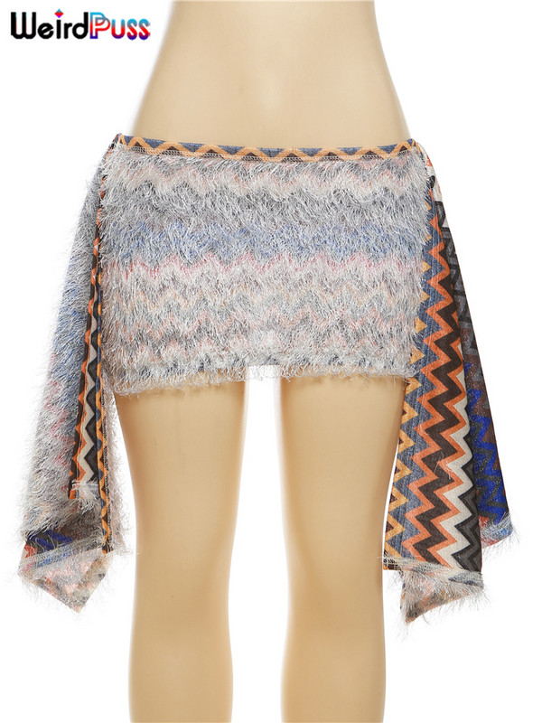 Furcsa punci Szőrös Hullámos Őszibarack Csípőszoknyák Női Oldal Patchwork Őszi Elegáns Csípő Vékony Alap Vad utcai Ruha Dögös Lányok Alsó
