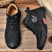 Nove gležnjače Muške čizme za snijeg Zimske tople muške cipele na vezanje 2022. Nove modne cipele Visoke vanjske cipele s alatom Brogue cipele