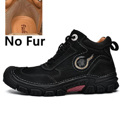 Nove gležnjače Muške čizme za snijeg Zimske tople muške cipele na vezanje 2022. Nove modne cipele Visoke vanjske cipele s alatom Brogue cipele