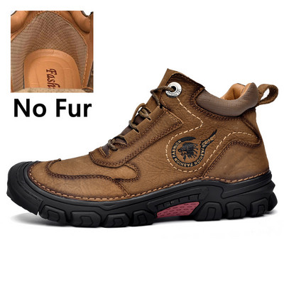 Nove gležnjače Muške čizme za snijeg Zimske tople muške cipele na vezanje 2022. Nove modne cipele Visoke vanjske cipele s alatom Brogue cipele