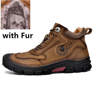 Nove gležnjače Muške čizme za snijeg Zimske tople muške cipele na vezanje 2022. Nove modne cipele Visoke vanjske cipele s alatom Brogue cipele