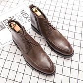 Δερμάτινες ανδρικές μπότες Chelsea Classic Basic Μπότες εξωτερικού χώρου Ζεστά δερμάτινα παπούτσια Άνετα παπούτσια για περπάτημα Botas Brogue Military Boots