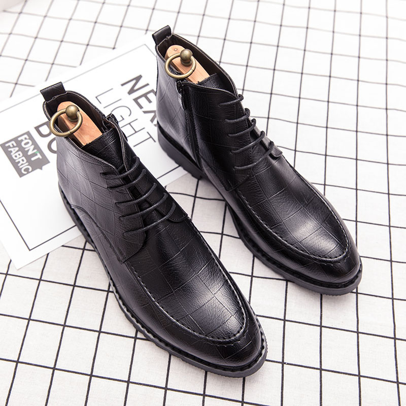 Δερμάτινες ανδρικές μπότες Chelsea Classic Basic Μπότες εξωτερικού χώρου Ζεστά δερμάτινα παπούτσια Άνετα παπούτσια για περπάτημα Botas Brogue Military Boots