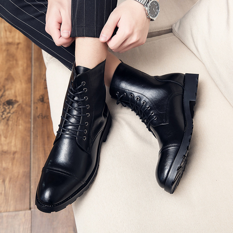 Nove muške čizme za motocross na vezanje, retro brend, muške ležerne lakirane oksfordice, muške svečane cipele, visoke cipele, brogue cipele