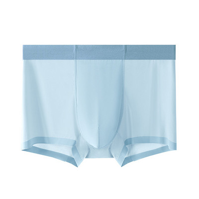 Besiūliai apatiniai Seksualūs Vyriški Ice Silk Bokserinės kelnaitės U išsipūtusios apatinės kelnaitės Stretch šortai lagaminai kvėpuojančios be pėdsakų kelnaitės