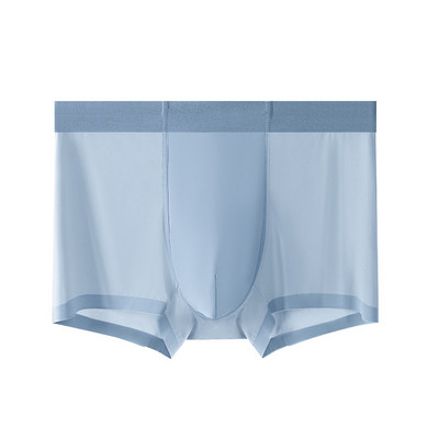 Besiūliai apatiniai Seksualūs Vyriški Ice Silk Bokserinės kelnaitės U išsipūtusios apatinės kelnaitės Stretch šortai lagaminai kvėpuojančios be pėdsakų kelnaitės