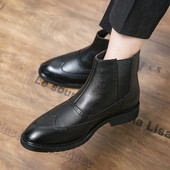 Chelsea čizme, muške kožne čizme, modne debele potplate, dizajnerske muške čizme, muške čizme, svečane čizme, oksfordske cipele, muške motocikle