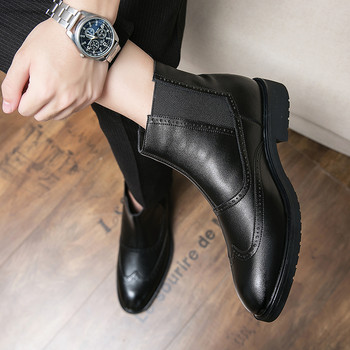 Μπότες Chelsea Ανδρικές δερμάτινες μπότες Μόδα Χοντή σόλα με μυτερή μύτη Ανδρικές μπότες σχεδιαστών Επώνυμα μπότες φόρεμα Oxford παπούτσια Ανδρική μοτοσυκλέτα