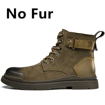 Cizme de iarnă pentru bărbați la modă nouă Cizme de piele calde la gleznă pentru cuplu Cizme de motocicletă impermeabile cu vârf înalt de înaltă calitate.