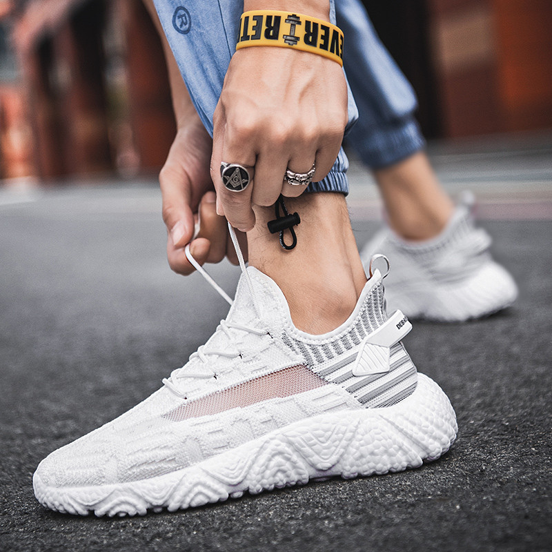 Pánske módne topánky, jarné nové pánske topánky, priedušné bežecké topánky, pevná kórejská verzia ľahkých ležérnych tenisiek, pánske tenisky